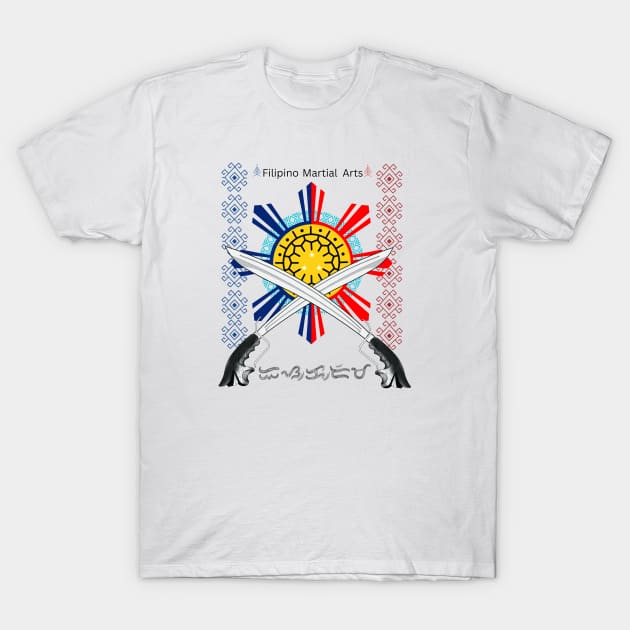 Filipino Martial Arts (FMA) / Baybayin word Eskrima T-Shirt by Pirma Pinas